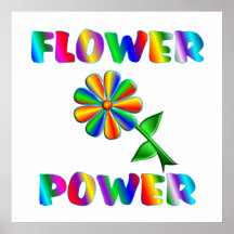 Flower Power Retro Poster