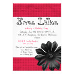 Flower Punk Rock birthday party invite cool pink