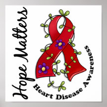 Flower Ribbon 4 Hope Matters Heart Disease Print
