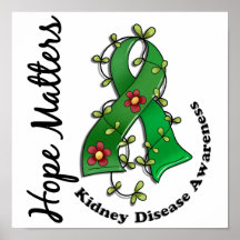 Flower Ribbon 4 Hope Matters Kidney Disease Print