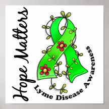 Flower Ribbon 4 Hope Matters Lyme Disease Posters