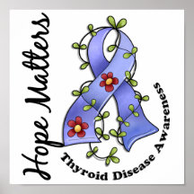 Flower Ribbon 4 Hope Matters Thyroid Disease Print