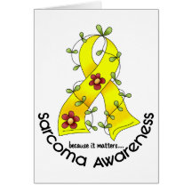 Flower Ribbon SARCOMA AWARENESS T-Shirts & Gifts Card