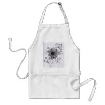Flower sketch aprons