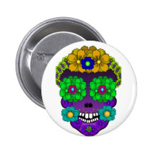 Flower Skull Pin