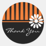 Flower & Stripes OrangeThank You Stickers