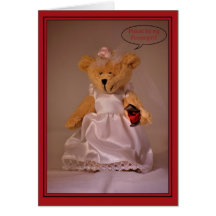 Flowergirl Bear Card