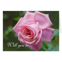 Flowergirl - beautiful pink rose invitation card