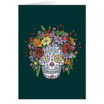Flowerhair Sugar Skull Cards