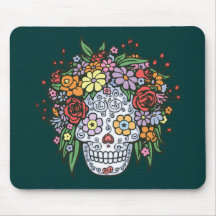 Flowerhair Sugar Skull Mousemats