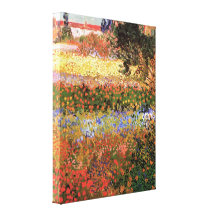 Flowering Garden by Vincent van Gogh Stretched Canvas Print