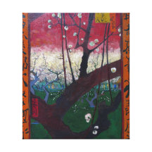 Flowering Plum Tree Stretched Canvas Prints