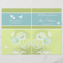 Flowers and Bees Wedding Program Personalised Flyer