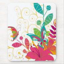 Flowers and Butterfly Mousepad