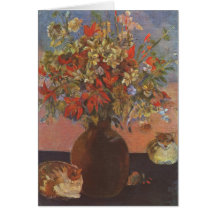 Flowers and cats - Paul Gauguin Card