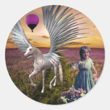 FLOWERS AND FANTASIES 3 ROUND STICKER