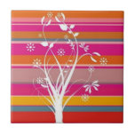 Flowers on line pattern scrolls - tiles