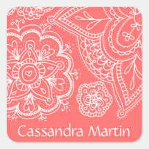 Flowers & Paisley Patter, ID Stickers