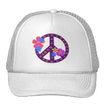 Flowers Peace Symbol Hat