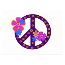 Flowers Peace Symbol Postcards