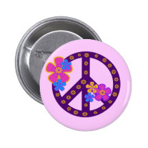 Flowers Peace Symbol T-shirts and Gifts Buttons