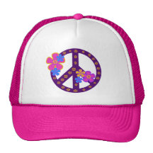 Flowers Peace Symbol T-shirts and Gifts Mesh Hats