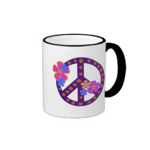 Flowers Peace Symbol T-shirts and Gifts Mug