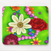 Flowers & Pearls Mouse Mat