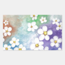 flowers rectangle sticker