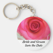 Flowers Save the Date Key Chain