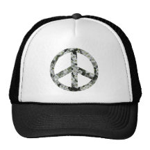 flowery peace symbol mesh hats