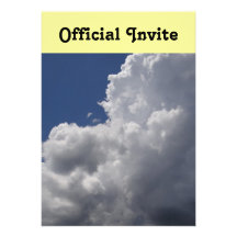 Fluffly White Clouds on Blue Sky Custom Invite