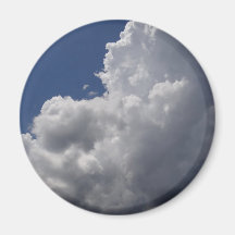 Fluffly White Clouds on Blue Sky Fridge Magnets