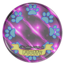 fluffy cat dish plates