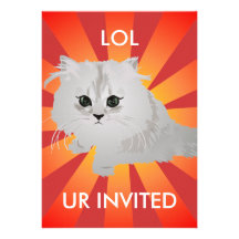 Fluffy Kitten Invitation