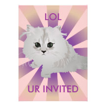 Fluffy Kitten Invitation