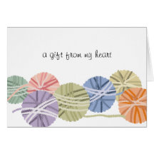 Fluffy yarn balls knitting crochet gift card