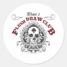 Flush Draw Club Round Stickers