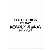 Flute Chick Deadly Ninja by Night Post Card