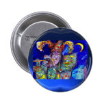 FLUTIST IN BLUE / Venetian Carnival Night Pinback Button
