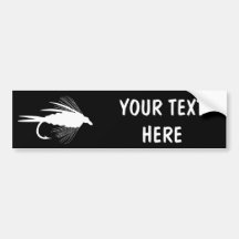 Fly Fishing Lure to Personalise Bumper Stickers