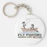 Fly Fishing Makes Life Better Keychains