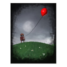 Fly Your Little Red Baloon Postcard