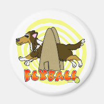 Flyball Sable Sheltie Refrigerator Magnet