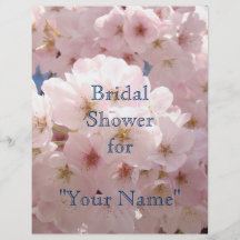 Flyer paper Pink Blossoms Bridal Shower for Name
