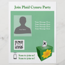 Flyer Template Plaid Cymru Party