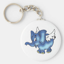 Flying Blue Elephant Key Chains