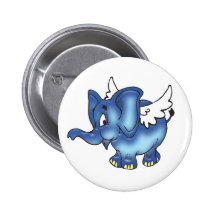 Flying Blue Elephant Pins