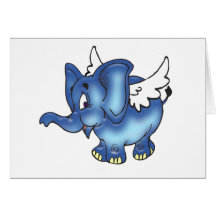 Flying Elephant (Blue) Cards