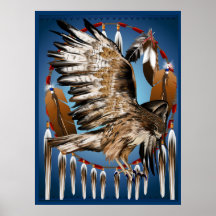 Flying Hawk Dreamcatcher Print